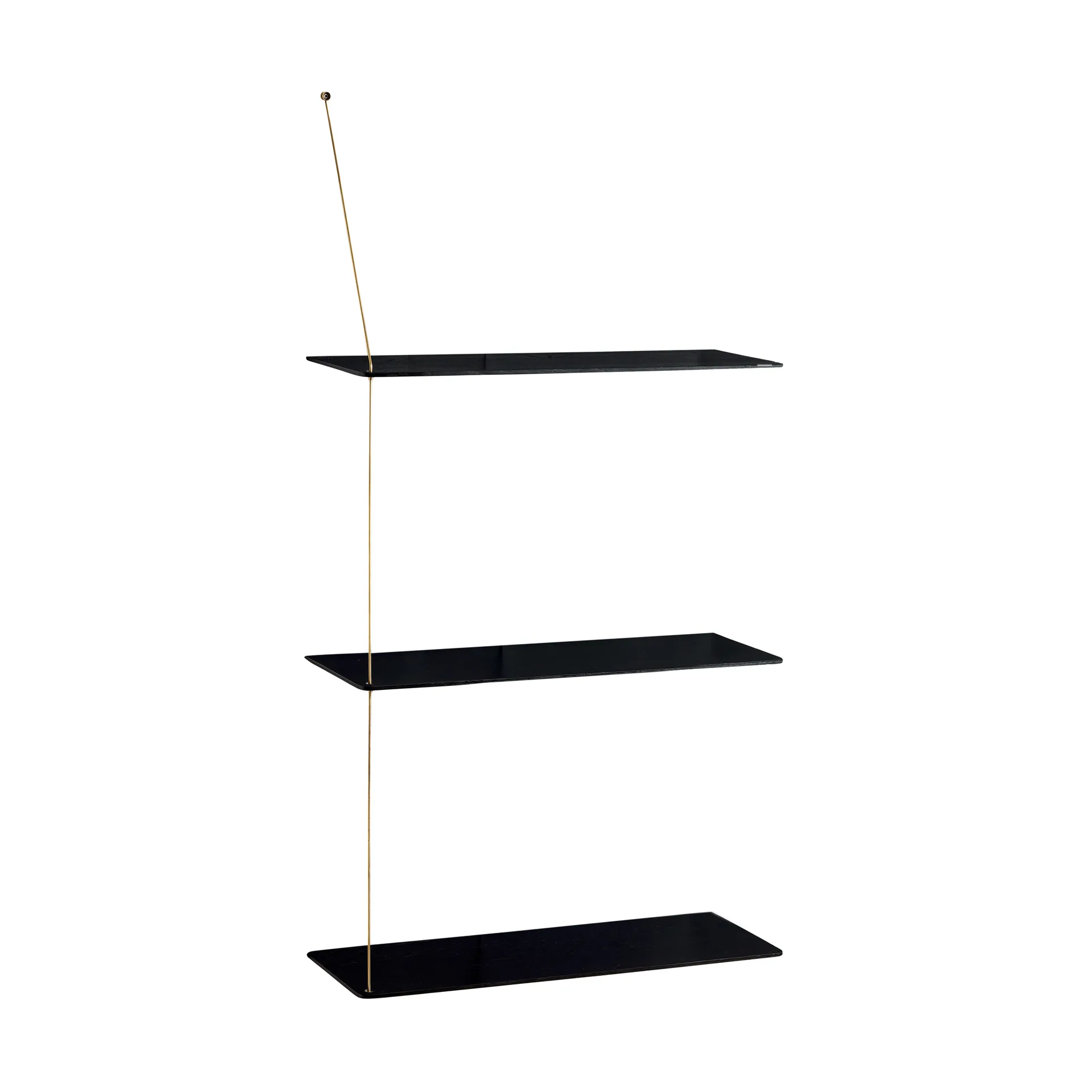 Etagère Stedge, Chêne noir-laiton, 60 cm, 3 étagères Woud