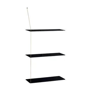Etagère Stedge - Chêne noir-laiton, 60 cm, 3 étagères - Woud