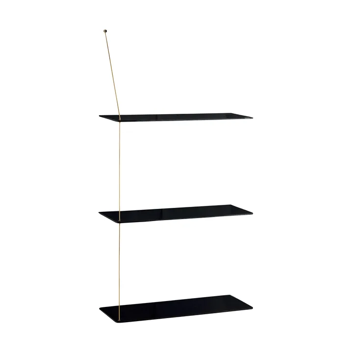 Etagère Stedge - Chêne noir-laiton, 60 cm, 3 étagères - Woud