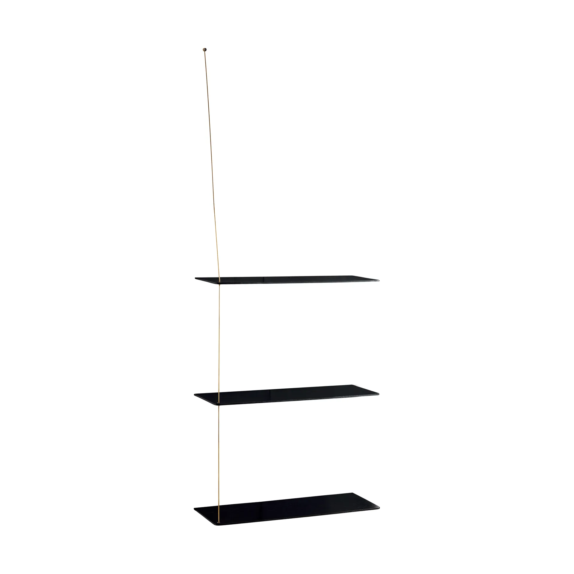 Etagère Stedge, Chêne noir-laiton, 60 cm, 3 étagères Woud