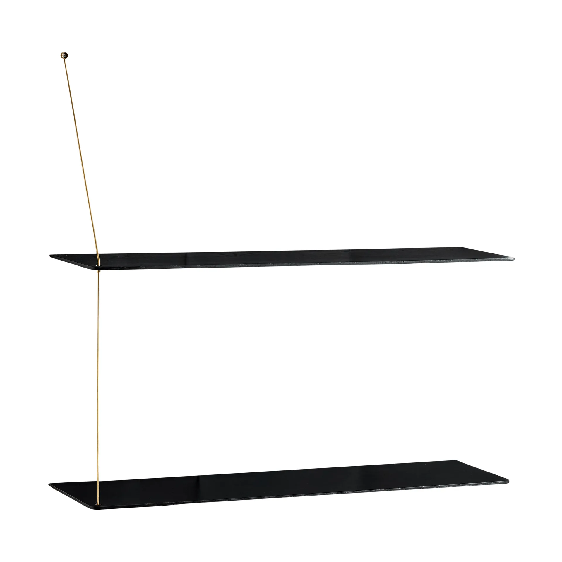 Etagère Stedge, Chêne noir-laiton, 80 cm, 2 étagères Woud