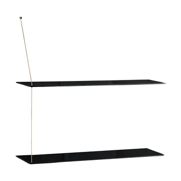 Etagère Stedge - Chêne noir-laiton, 80 cm, 2 étagères - Woud