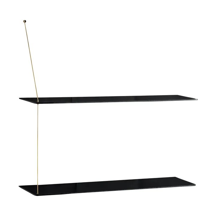 Etagère Stedge - Chêne noir-laiton, 80 cm, 2 étagères - Woud