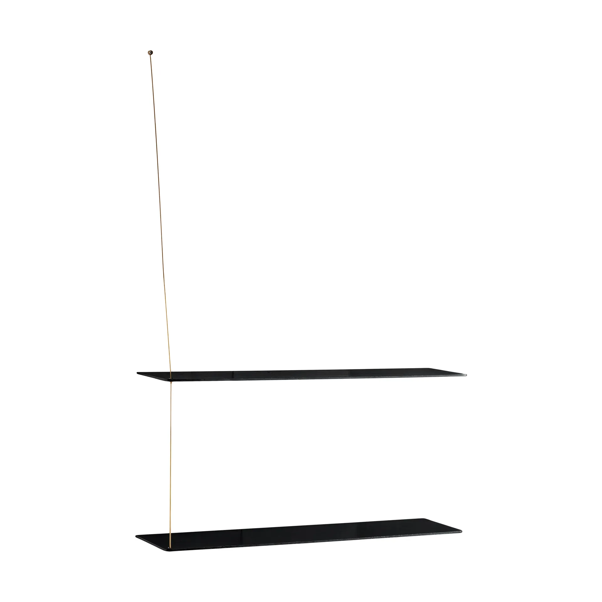 Etagère Stedge, Chêne noir-laiton, 80 cm, 2 étagères Woud