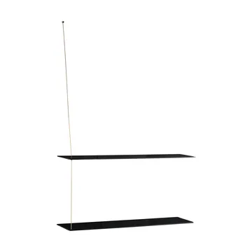 Etagère Stedge - Chêne noir-laiton, 80 cm, 2 étagères - Woud
