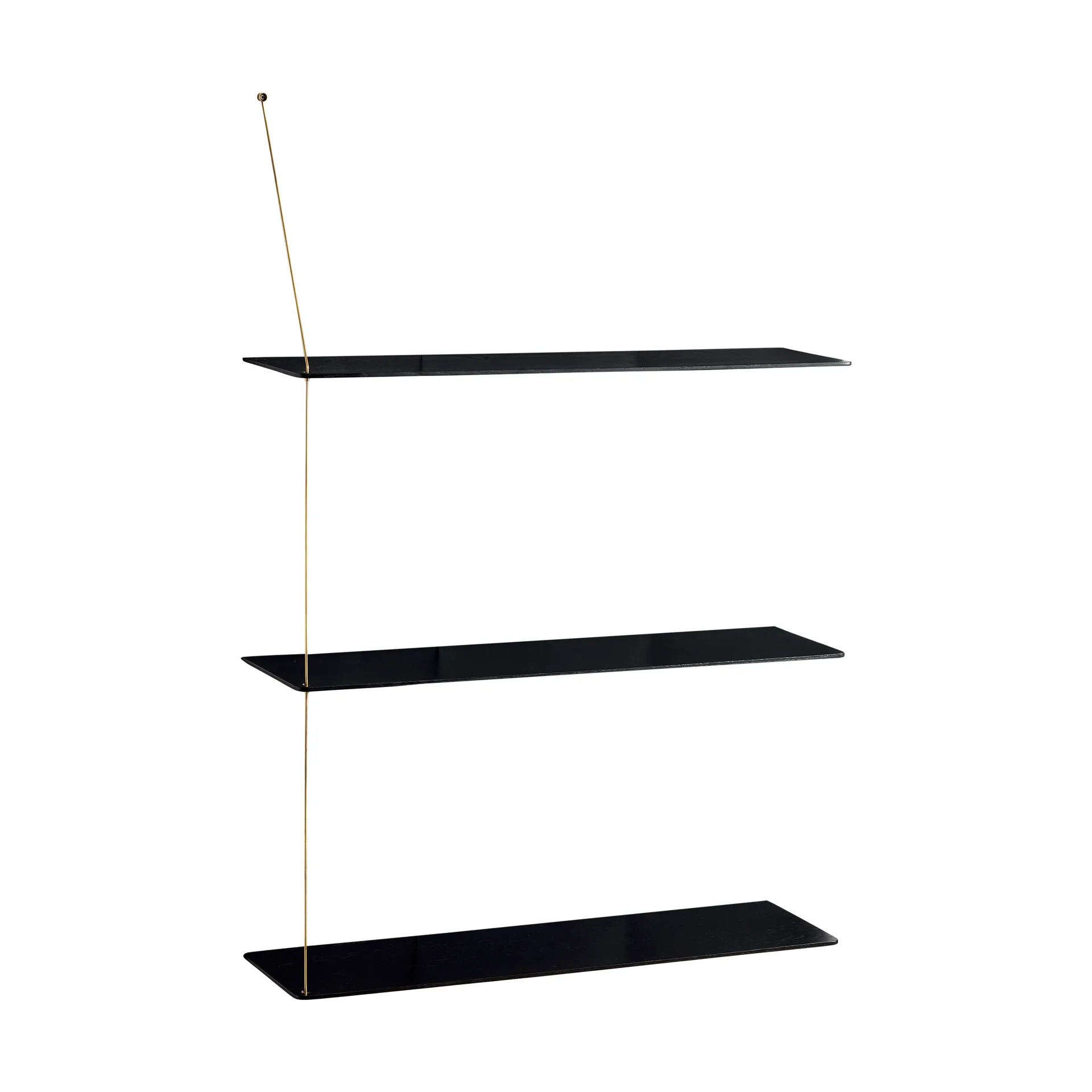 Etagère Stedge, Chêne noir-laiton, 80 cm, 3 étagères Woud