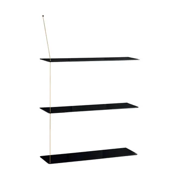 Etagère Stedge - Chêne noir-laiton, 80 cm, 3 étagères - Woud