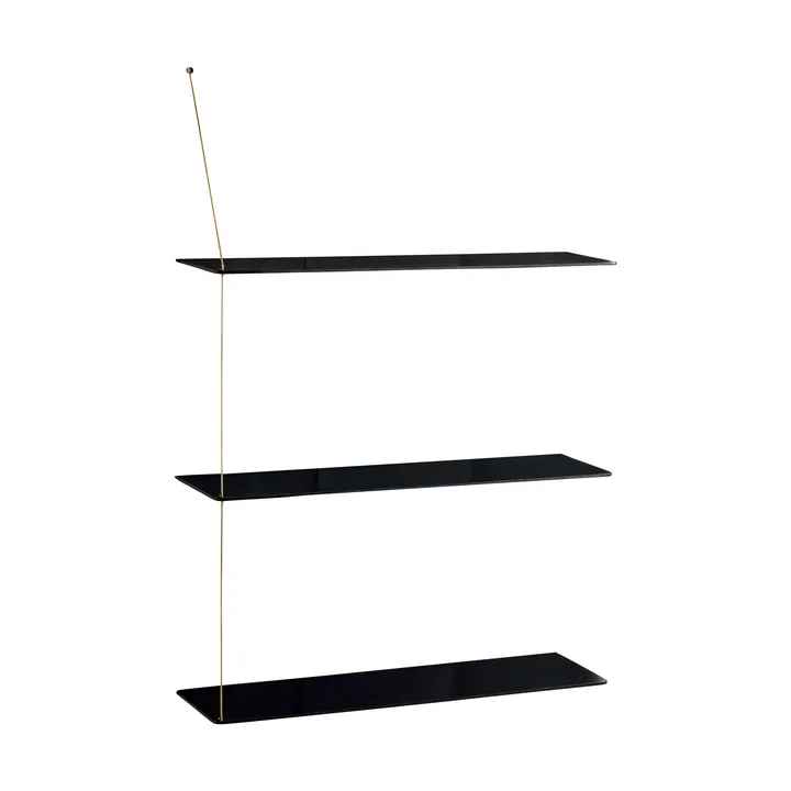 Etagère Stedge - Chêne noir-laiton, 80 cm, 3 étagères - Woud