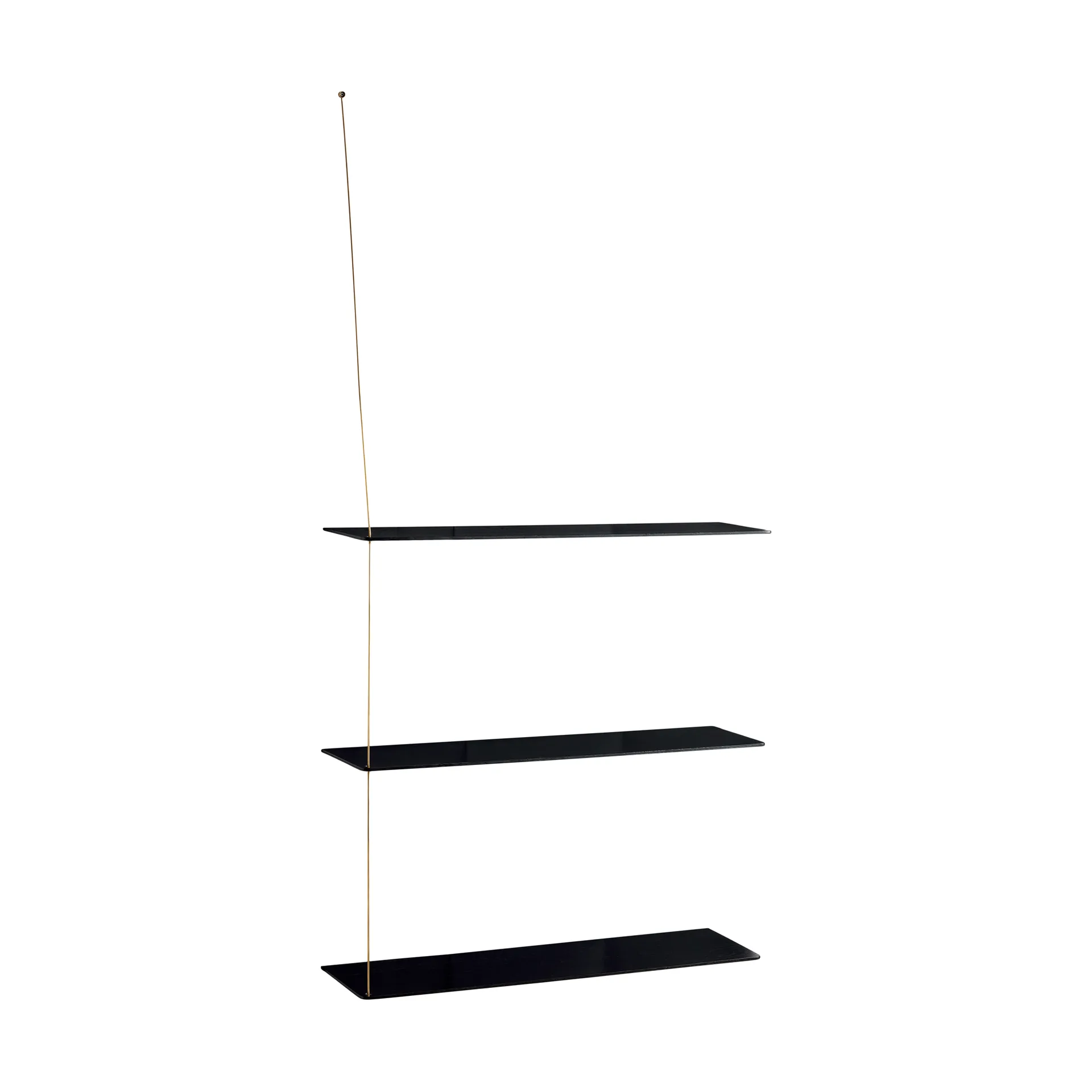 Etagère Stedge, Chêne noir-laiton, 80 cm, 3 étagères Woud