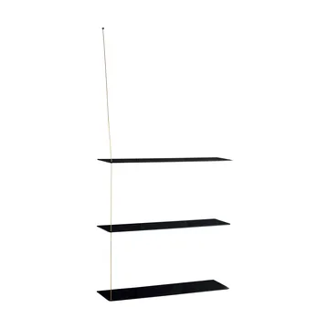 Etagère Stedge - Chêne noir-laiton, 80 cm, 3 étagères - Woud