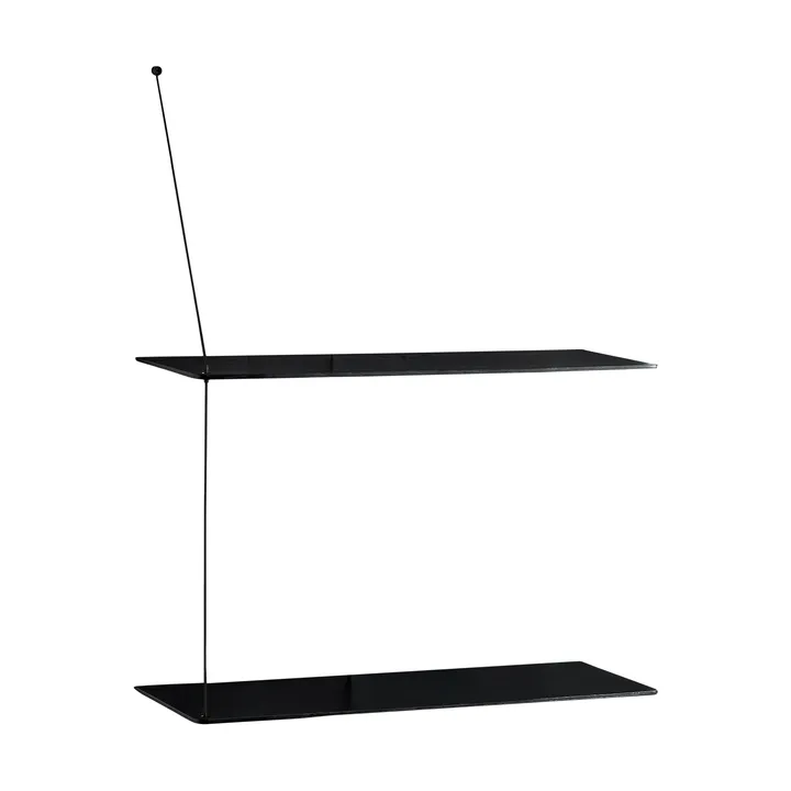 Etagère Stedge - Chêne noir-noir, 2 étagères, 60 cm - Woud