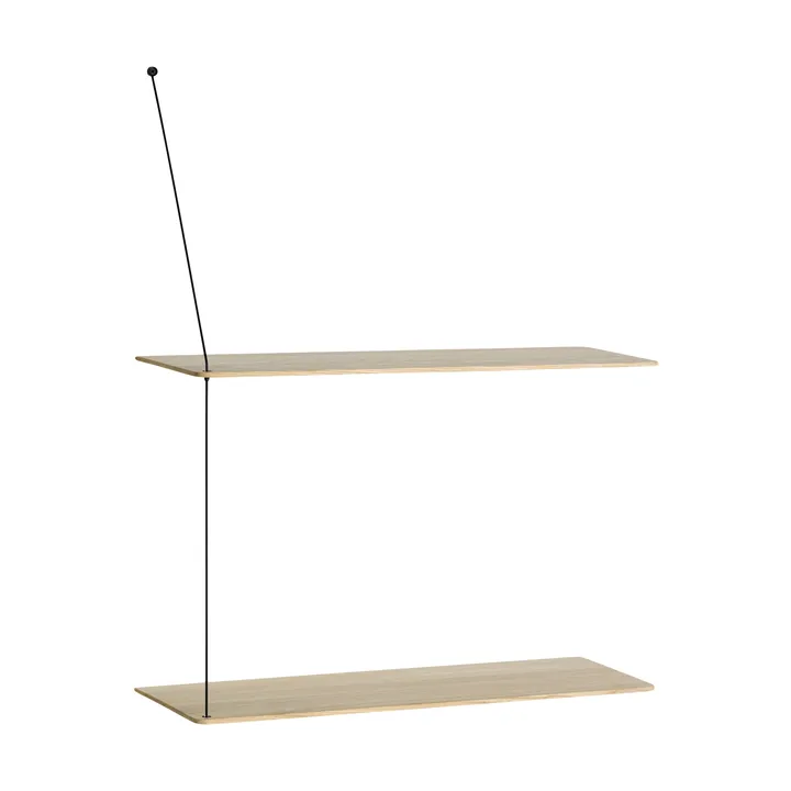 Etagère Stedge - Chêne pigmenté blanc-noir, 2 étagères, 60 cm - Woud