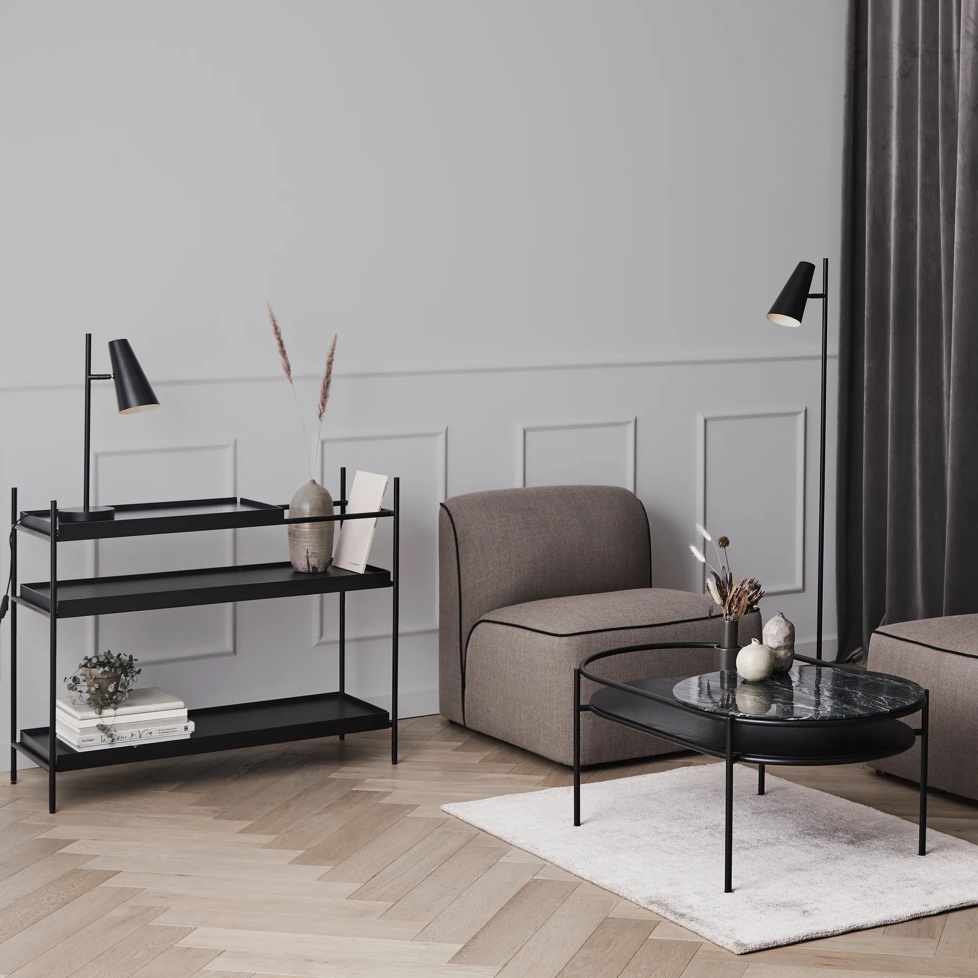 Lampe de table Cono, Noir Woud