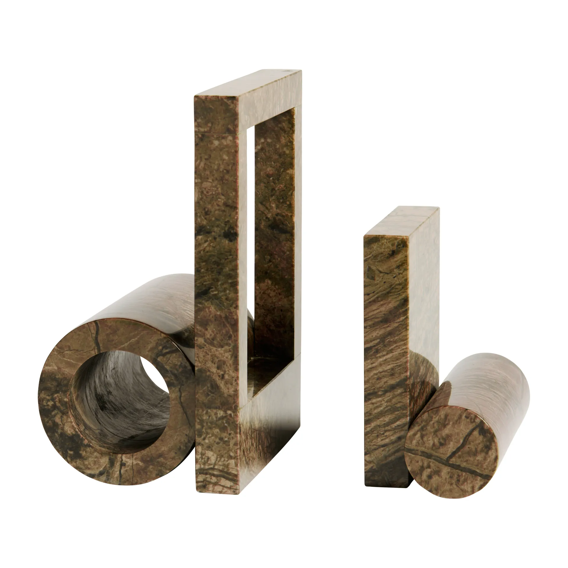 Serre-livres en marbre Booknd, Brun Woud