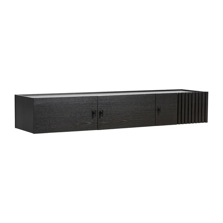 Sideboard Array fixée au mur, 150 cm - Chêne peint en noir - Woud
