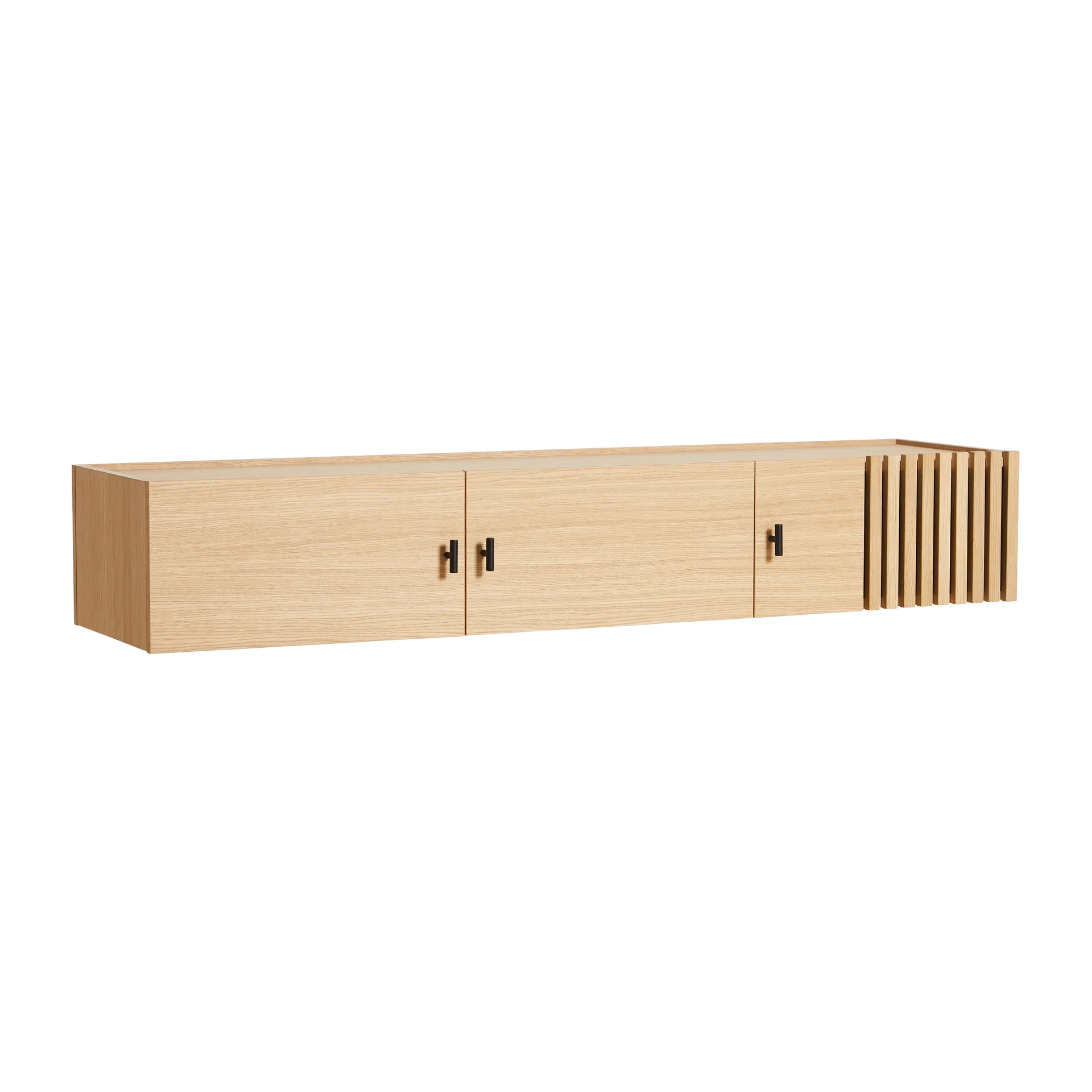 Sideboard Array fixée au mur, 150 cm, Chêne pigmenté blanc Woud