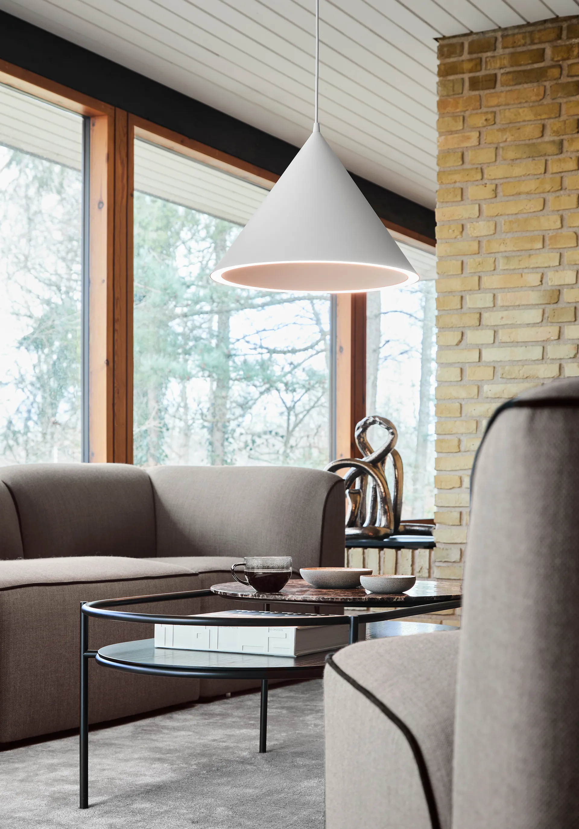 Suspension Annular large, White Woud