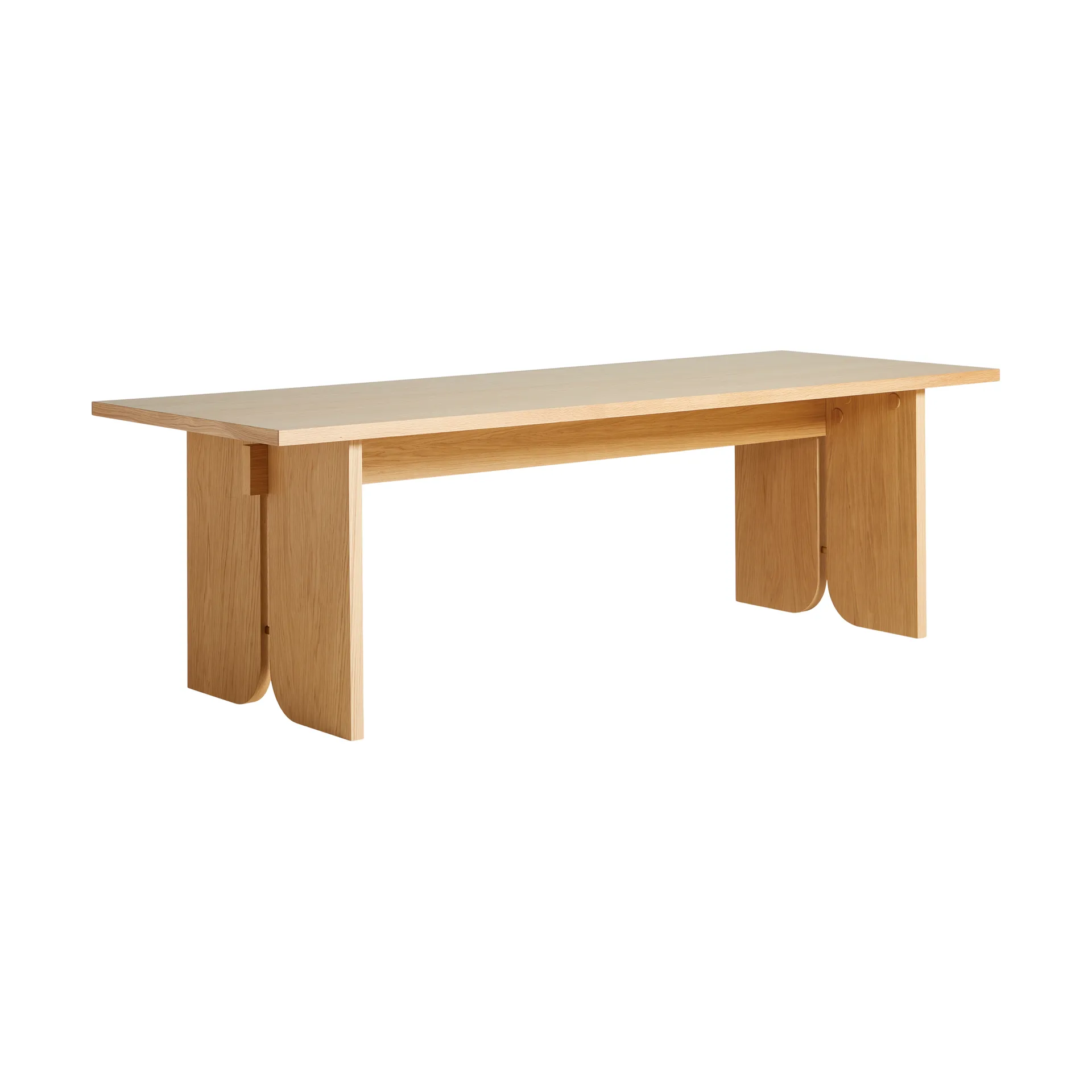 Table à manger Kimono 240x90 cm, Bois de chêne laqué blanc pigmenté Woud