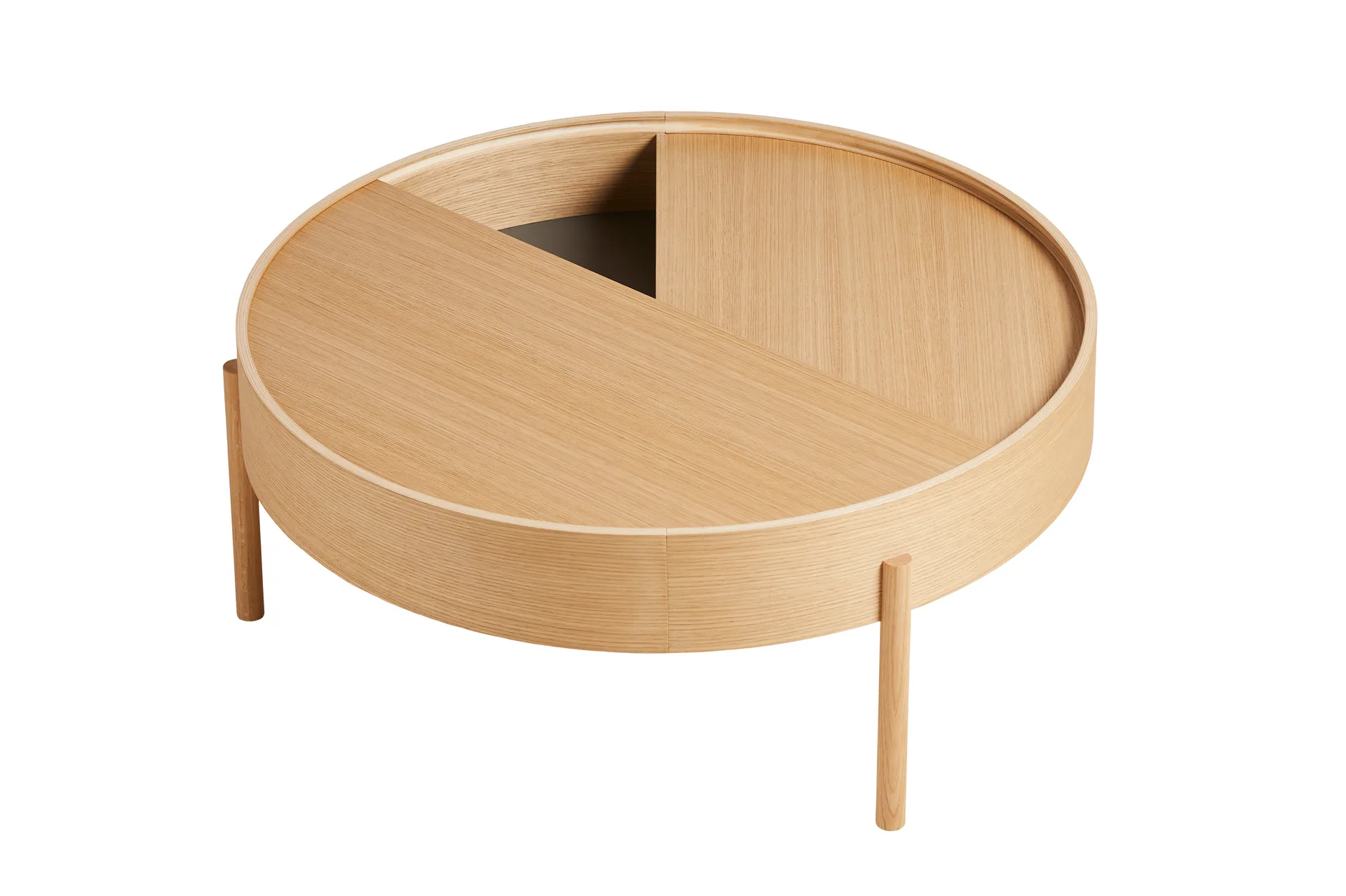 Table basse Arc Ø89 cm, Chêne huilé Woud