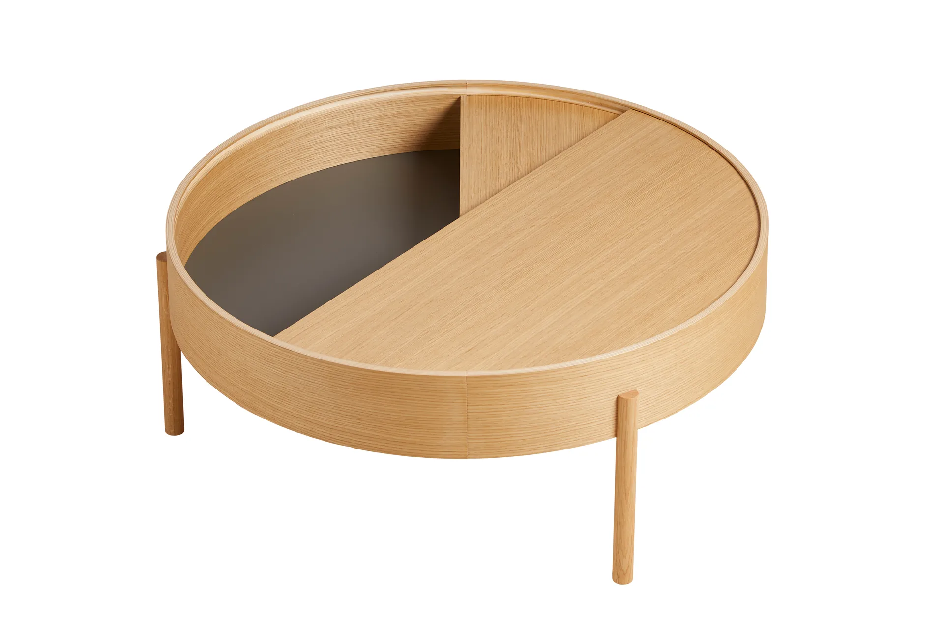 Table basse Arc Ø89 cm, Chêne huilé Woud
