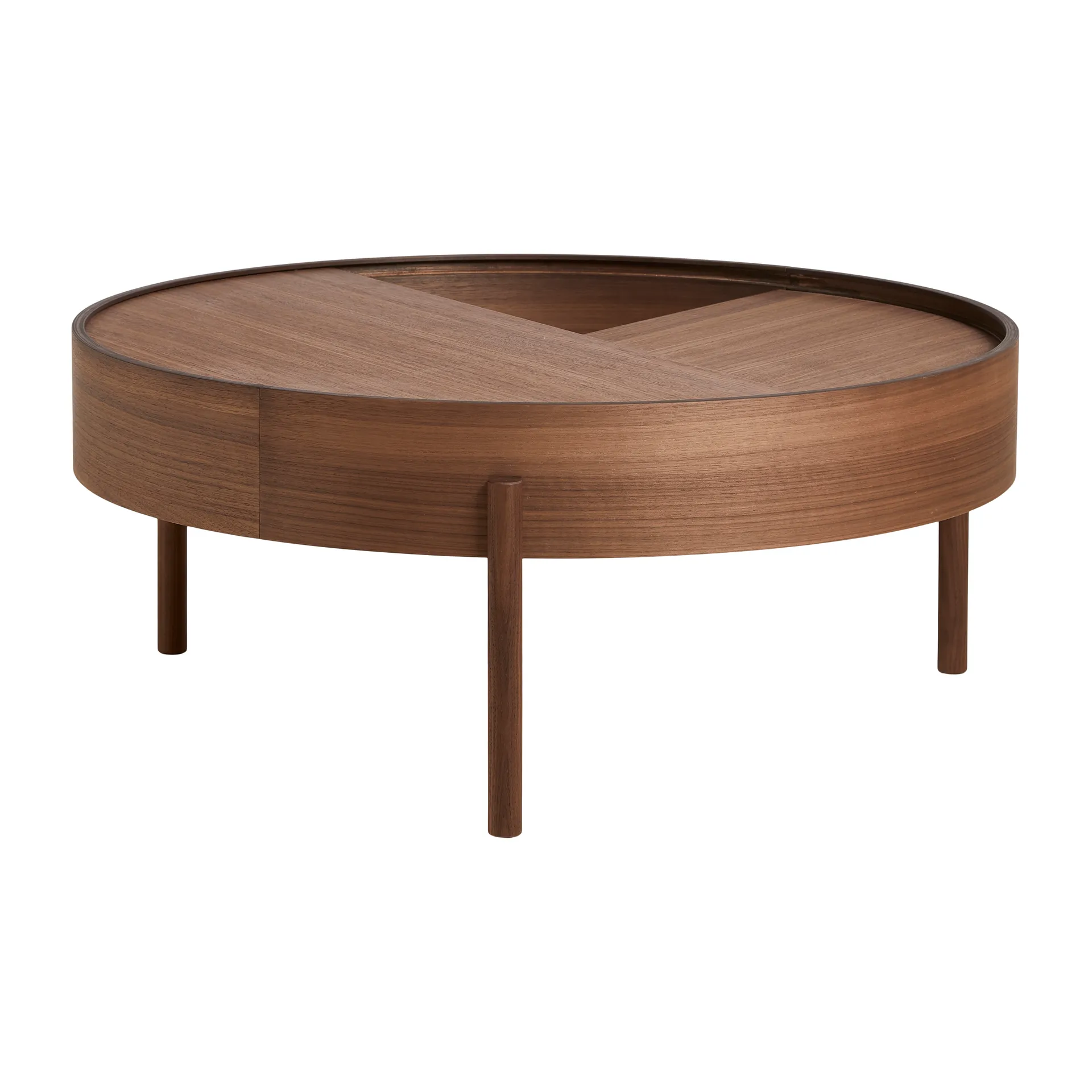 Table basse Arc Ø89 cm, Noyer Woud