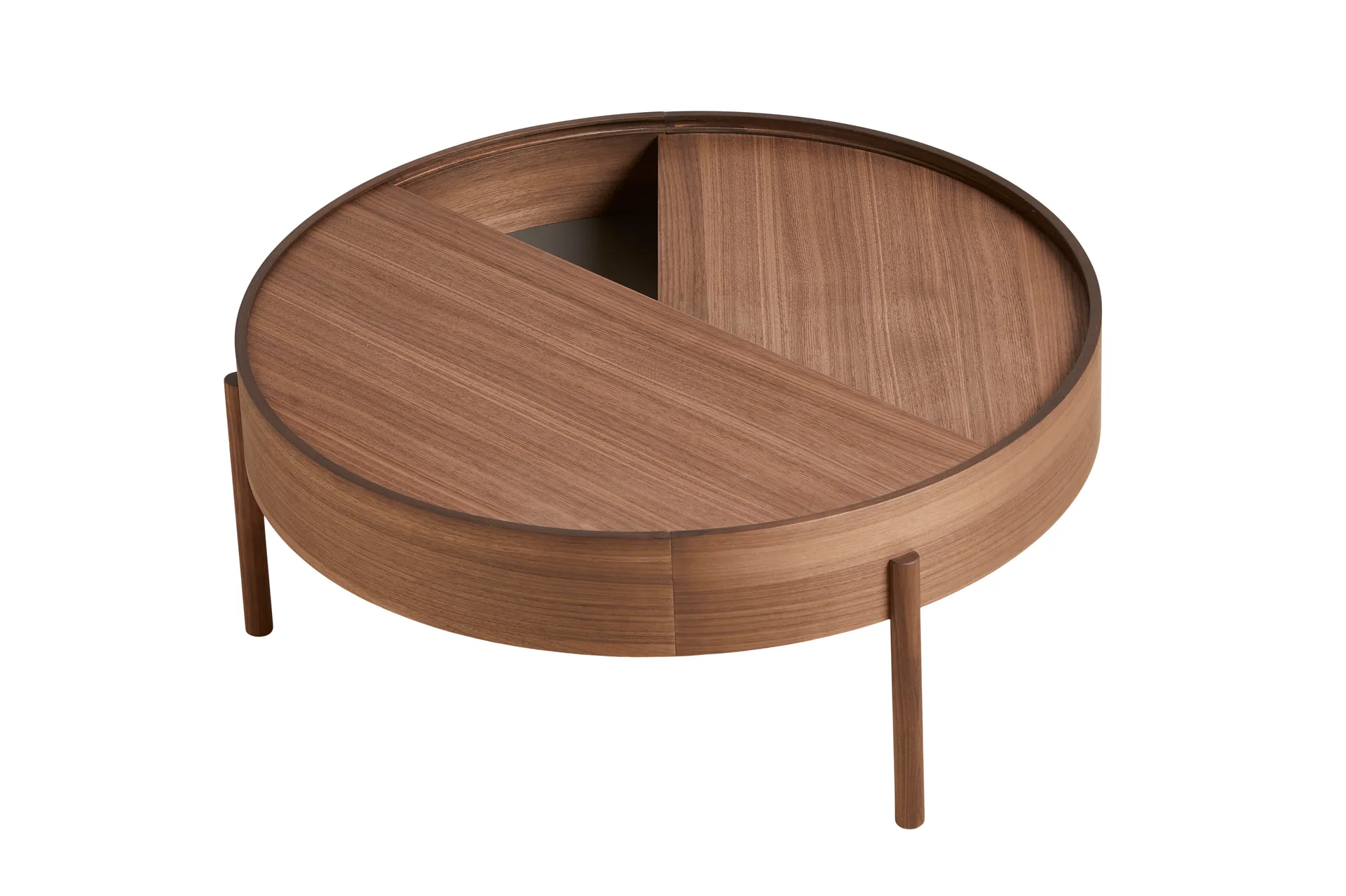 Table basse Arc Ø89 cm, Noyer Woud