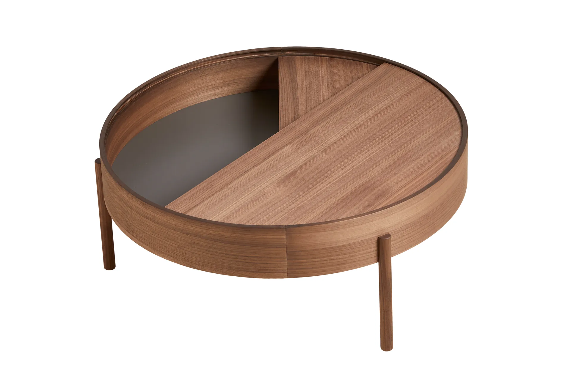 Table basse Arc Ø89 cm, Noyer Woud