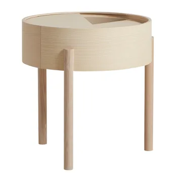 Table d’appoint Arc - frêne pigmenté blanc - Woud