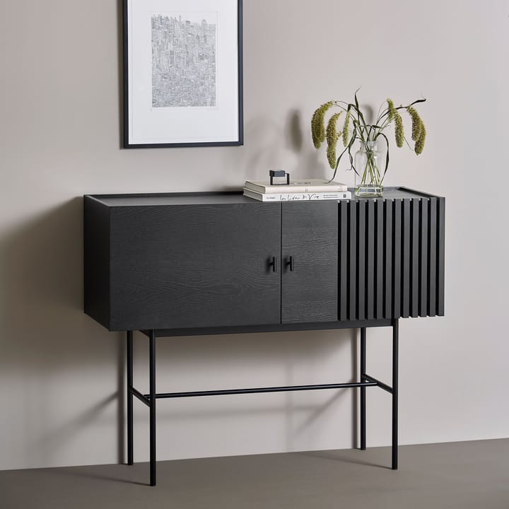 Table d'appoint Array, 120 cm, chêne peint noir Woud