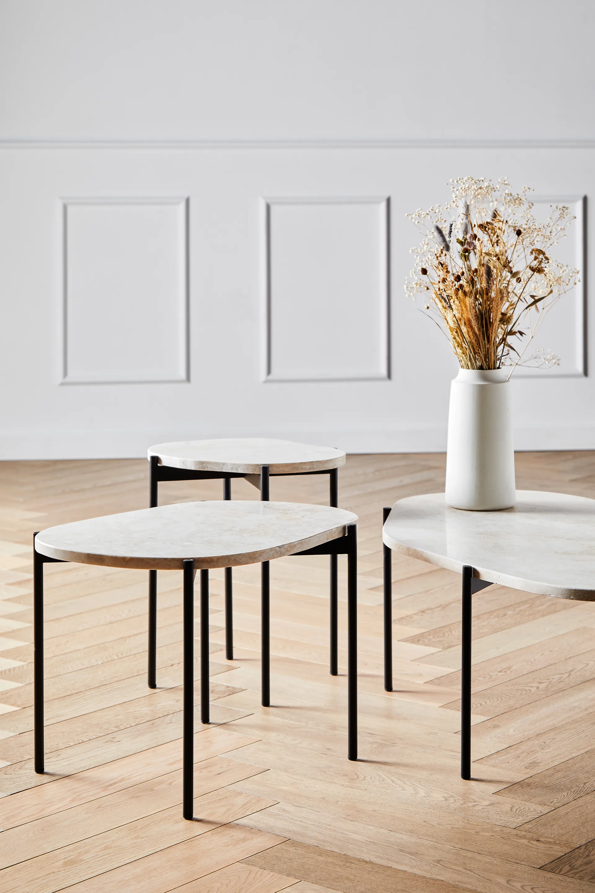 Table d'appoint La Terra, large, Ivoire Woud