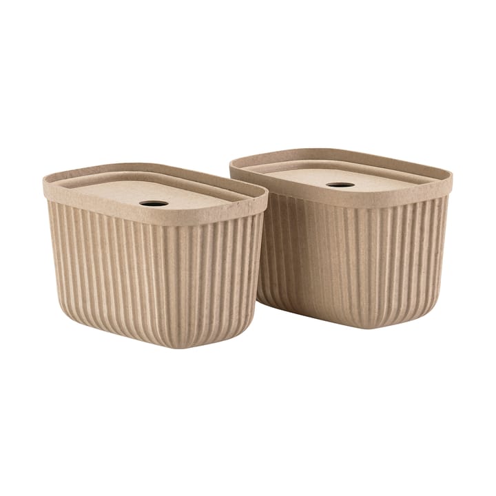 Boîte de rangement Pulp 15x23 cm, lot de 2 - Natural Brown - Zone Denmark