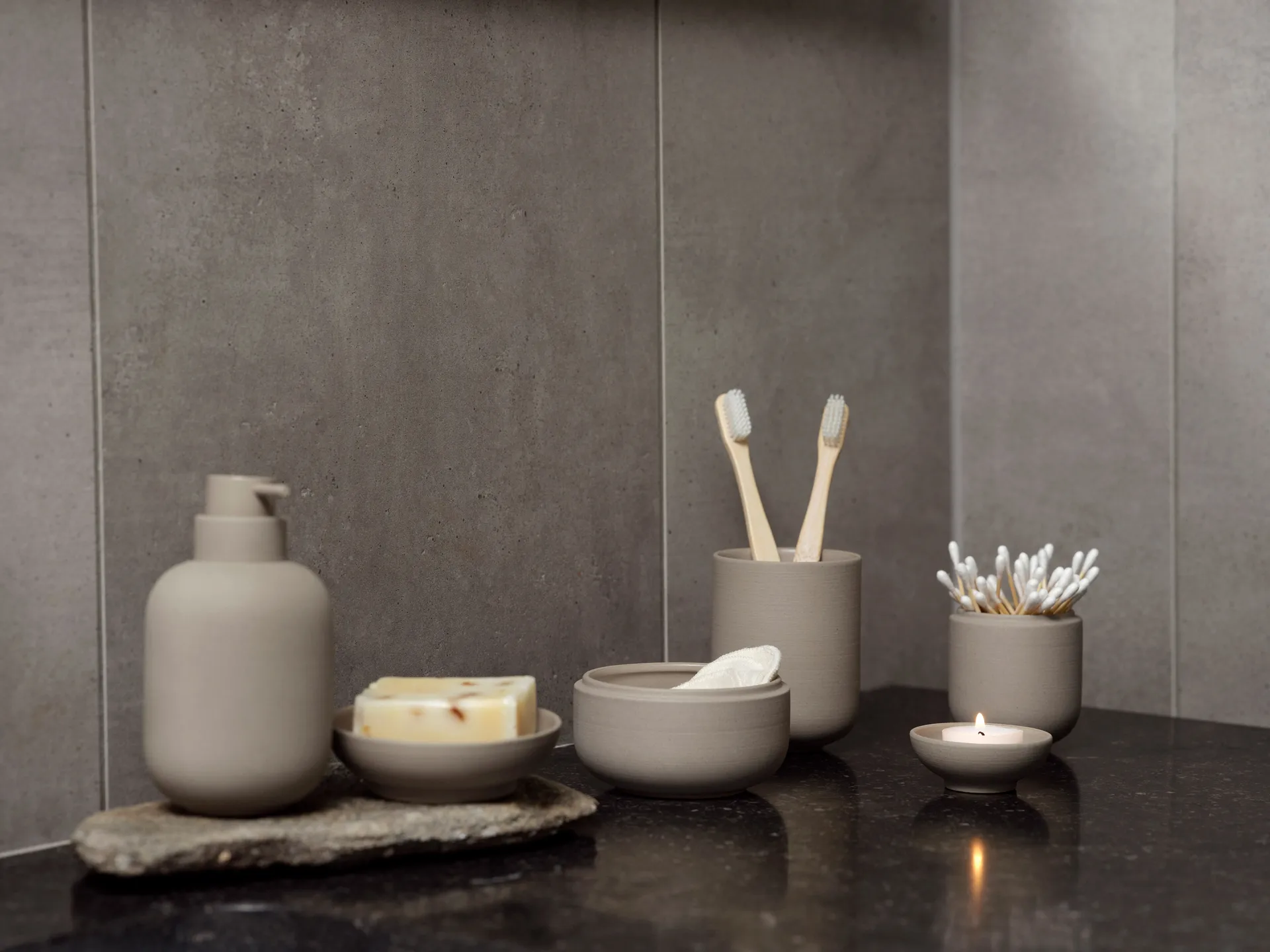 Distributeur de savon Sensu 30 cl, Taupe Zone Denmark