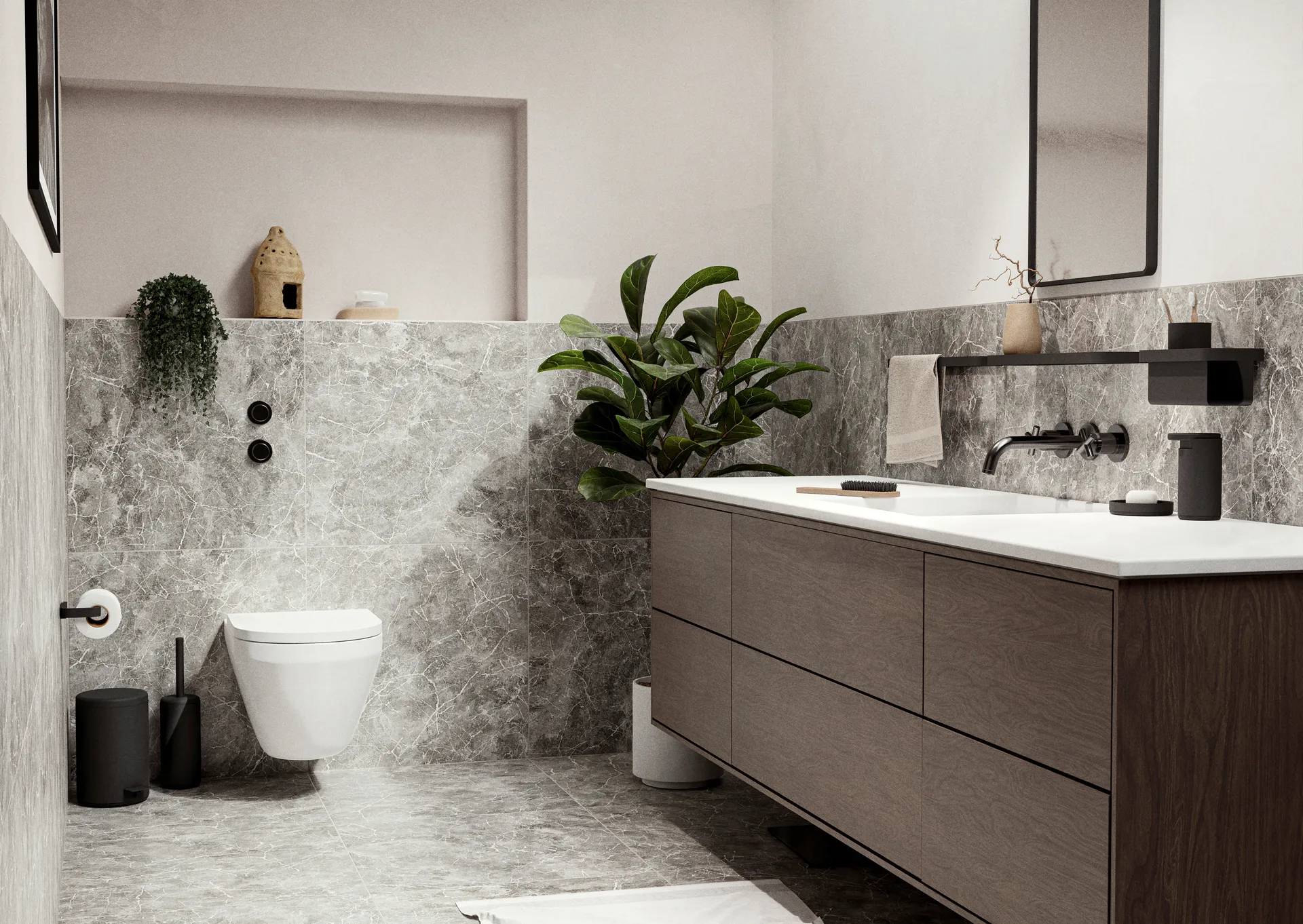 Étagère de douche haute RIM 11x22 cm, Black Zone Denmark