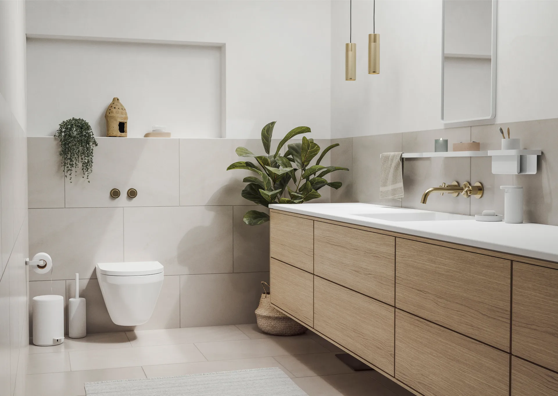 Étagère de douche haute RIM 11x22 cm, White Zone Denmark