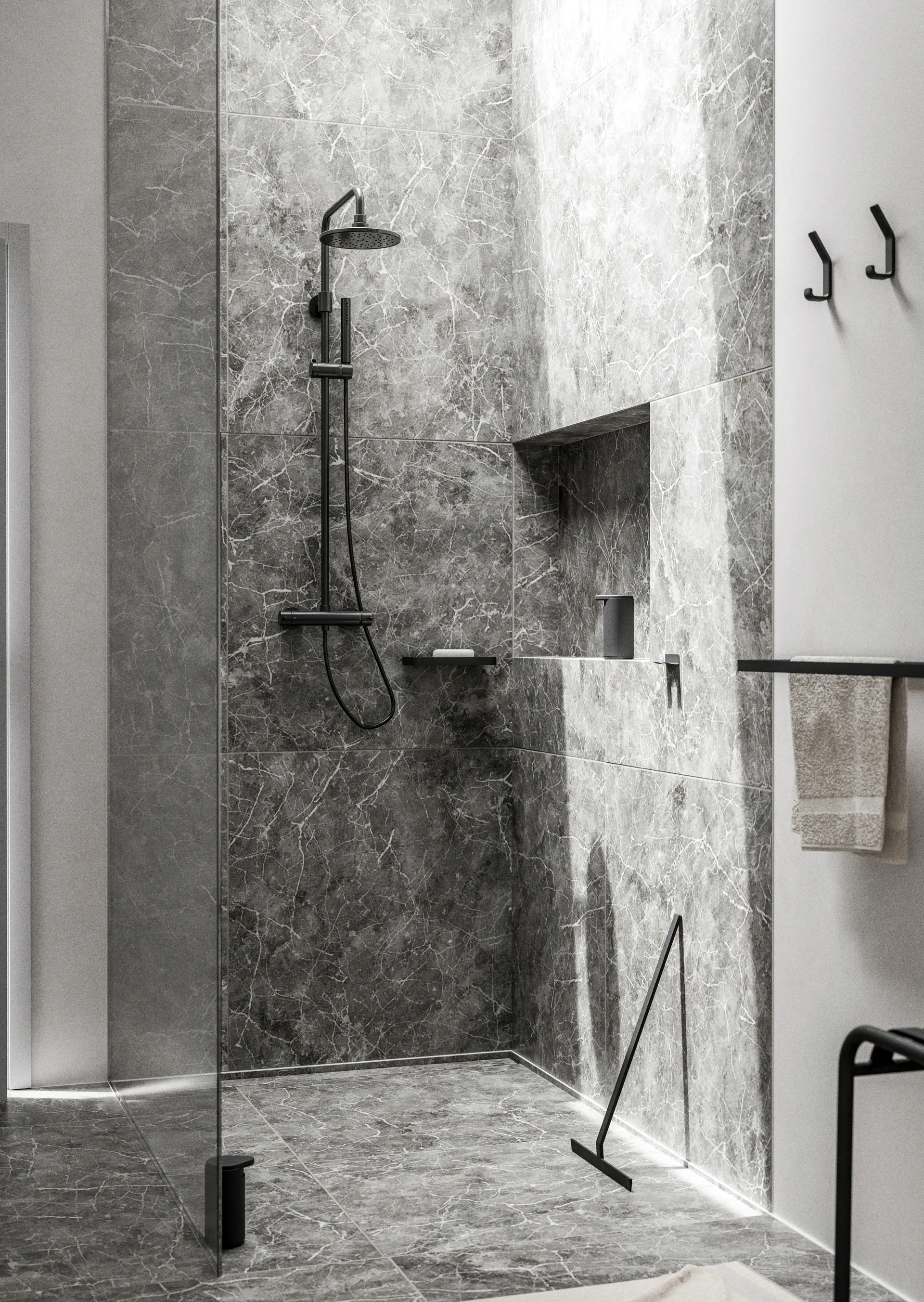 Porte-serviette double RIM 12x44 cm, Black Zone Denmark