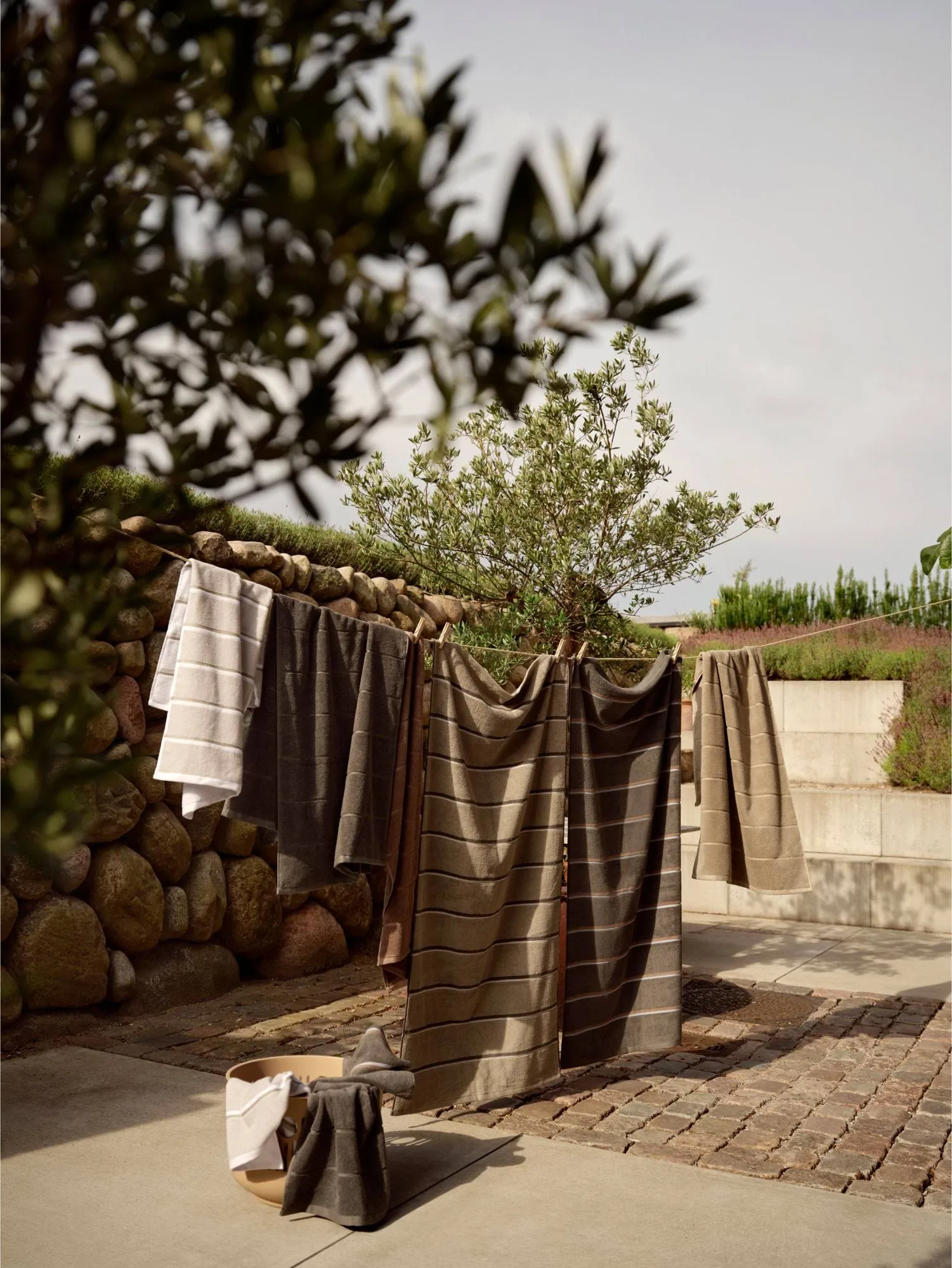 Serviette de sauna, Grey-blue fog-soft grey, 70x140 cm Zone Denmark