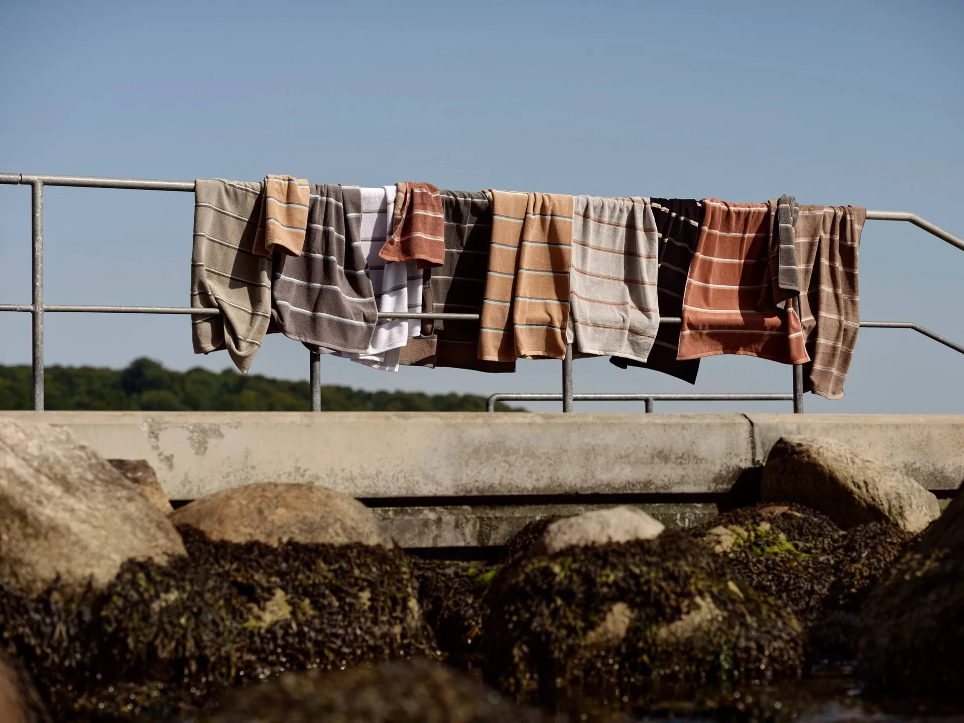 Serviette de sauna, Soft grey-eucalyptus-terracotta, 70x140 cm Zone Denmark