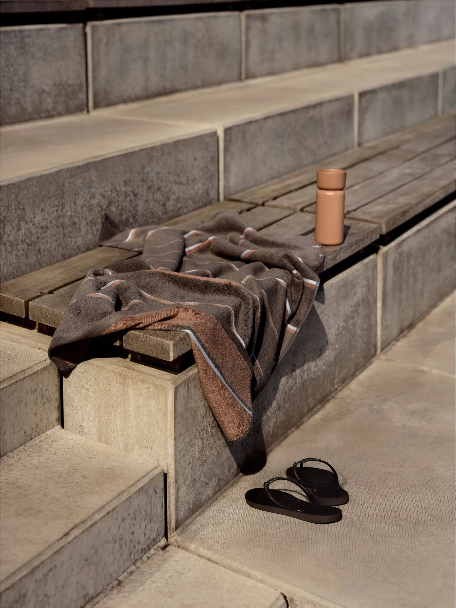 Serviette de sauna, Taupe-camel-sky blue, 70x140 cm Zone Denmark