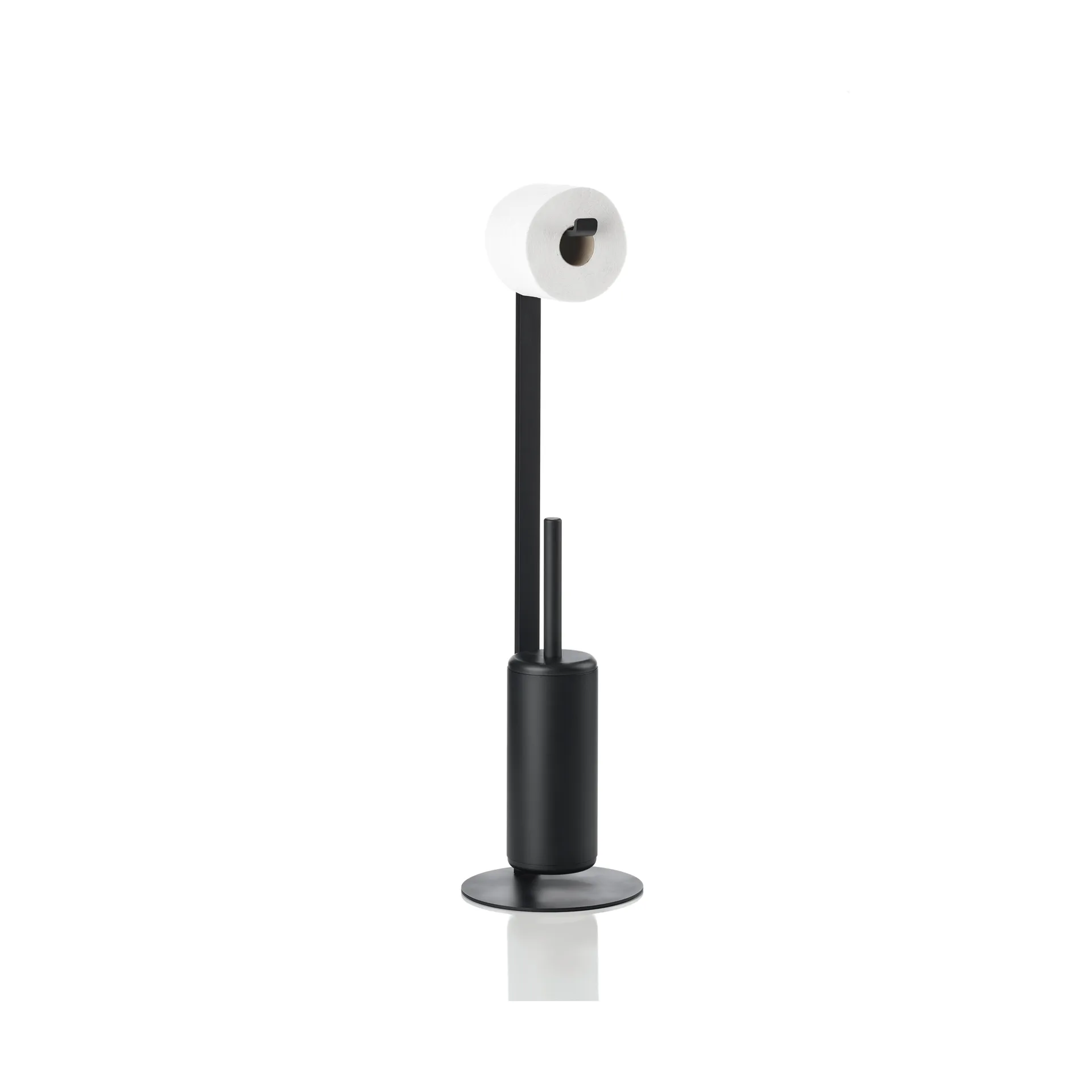 Support de papier toilette avec brosse Rim, Black Zone Denmark