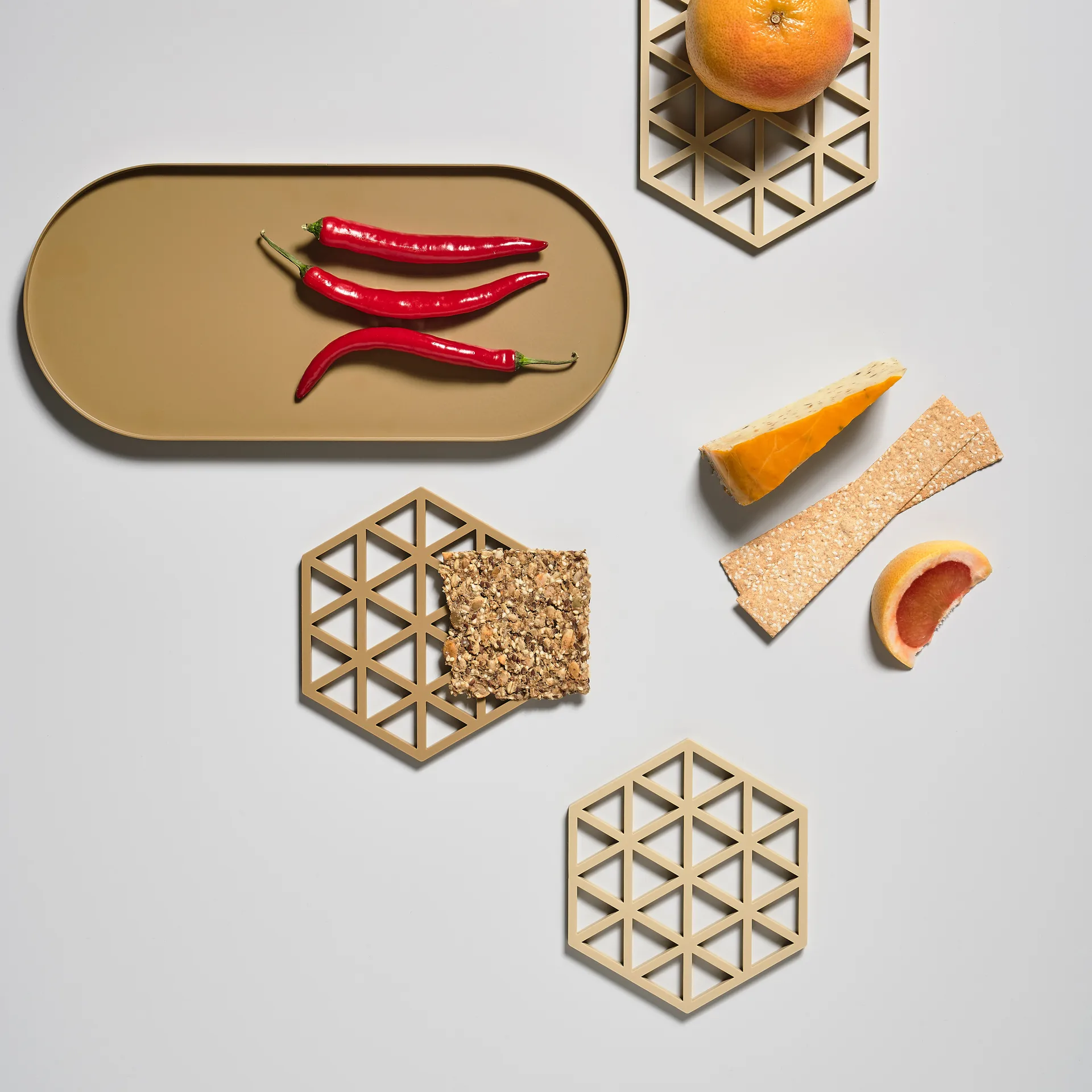 Triangles Dessous de plat 14x16 cm, Warm sand Zone Denmark