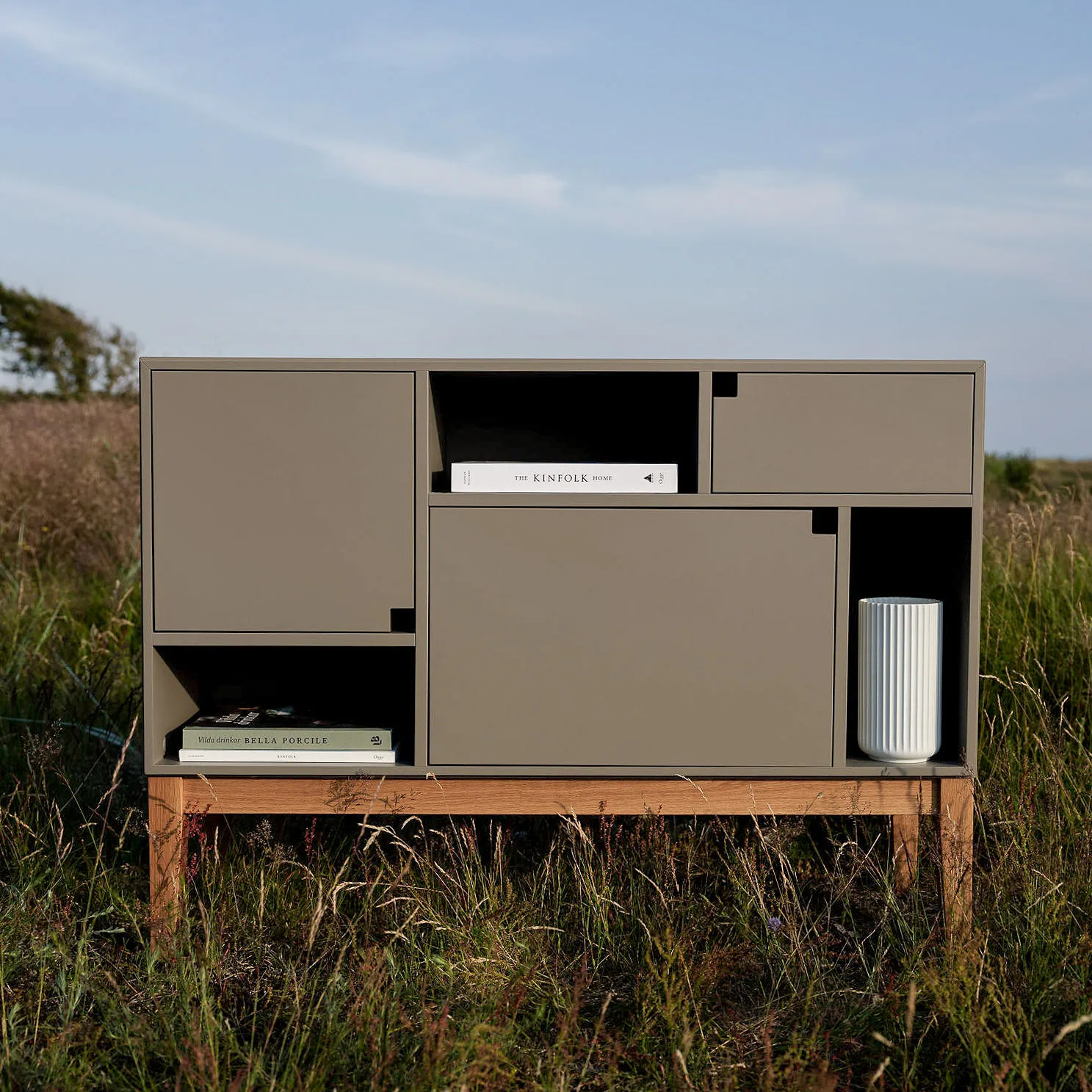 Armoire Citti 6x3, Mole grey-structure en chêne laqué mat Zweed