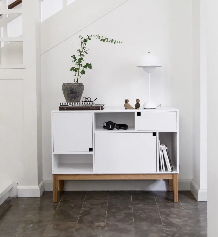 Armoire Citti 6x3, White, structure en chêne laqué mat Zweed