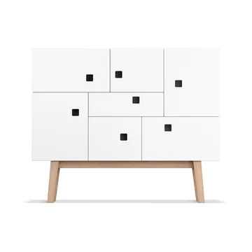 Armoire Peep C1 - blanc, retro, structure en chêne - Zweed