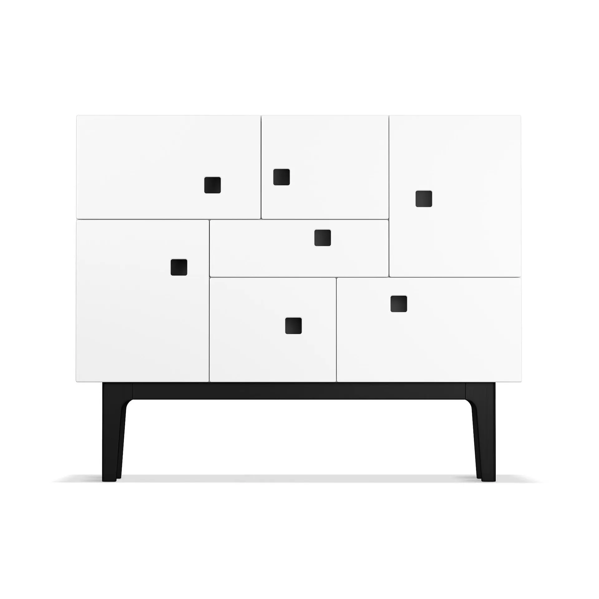 Armoire Peep C1, blanc, structure laquée noir Zweed