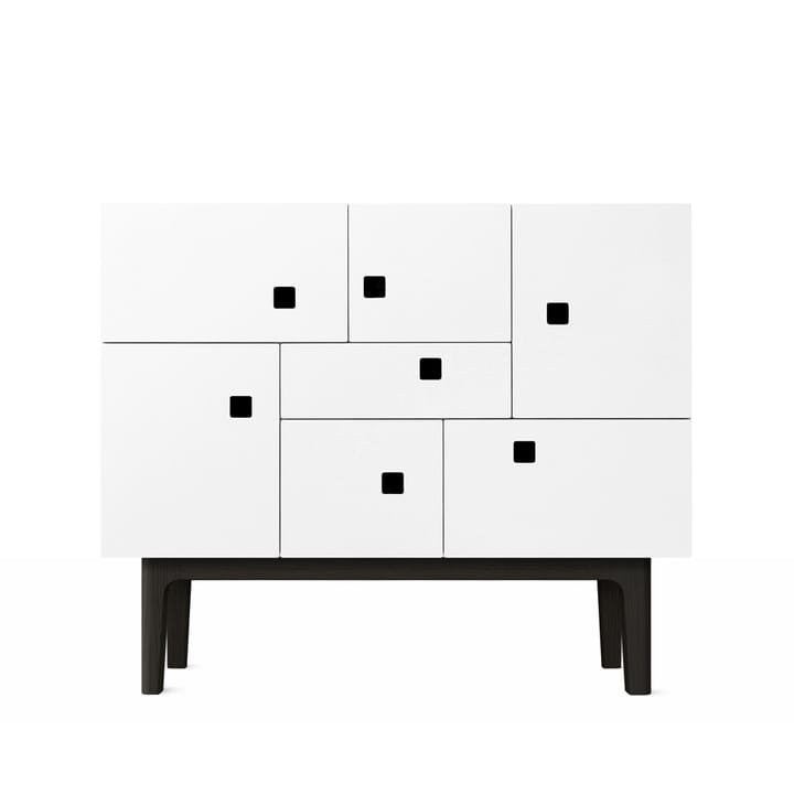 Armoire Peep C1 - blanc, structure laquée noir - Zweed