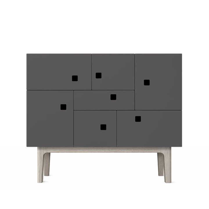 Armoire Peep C1 - slate grey, chêne pigmenté blanc - Zweed