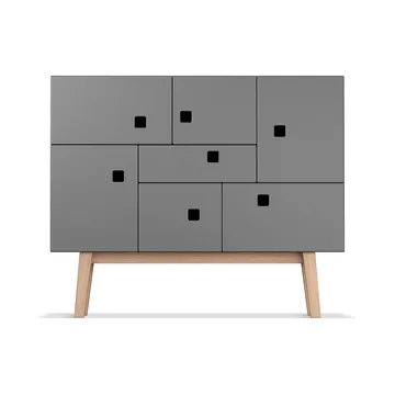 Armoire Peep C1 - slate grey, retro, structure en chêne - Zweed