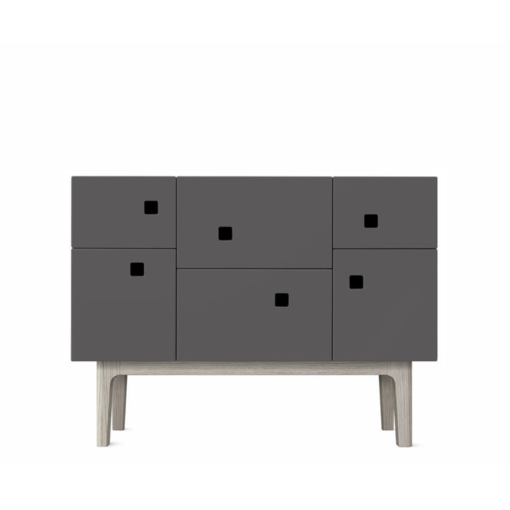 Armoire Peep C2 - slate grey, chêne pigmenté blanc - Zweed