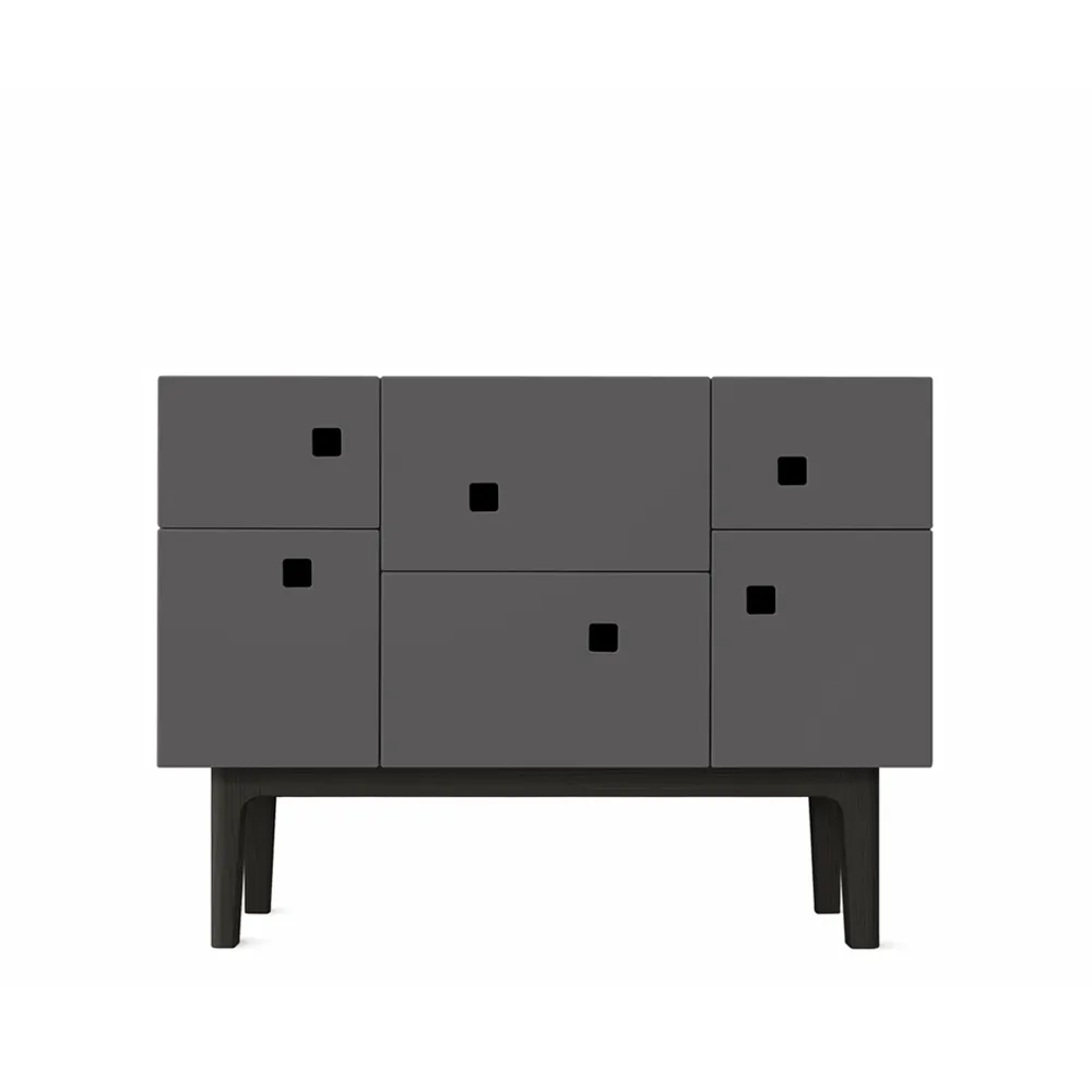 Armoire Peep C2, slate grey, laqué noir Zweed
