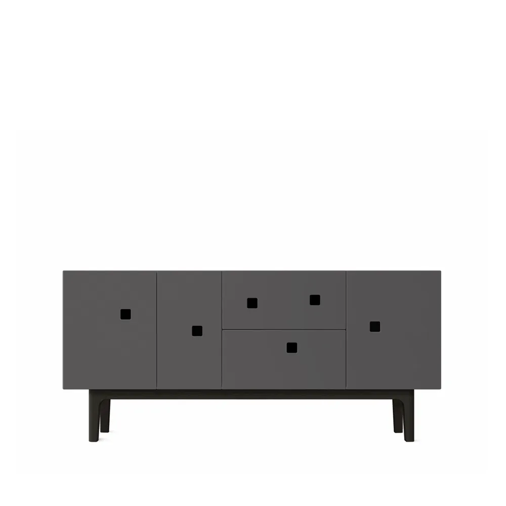 Banc multimédia Peep M2, slate grey, laqué noir Zweed